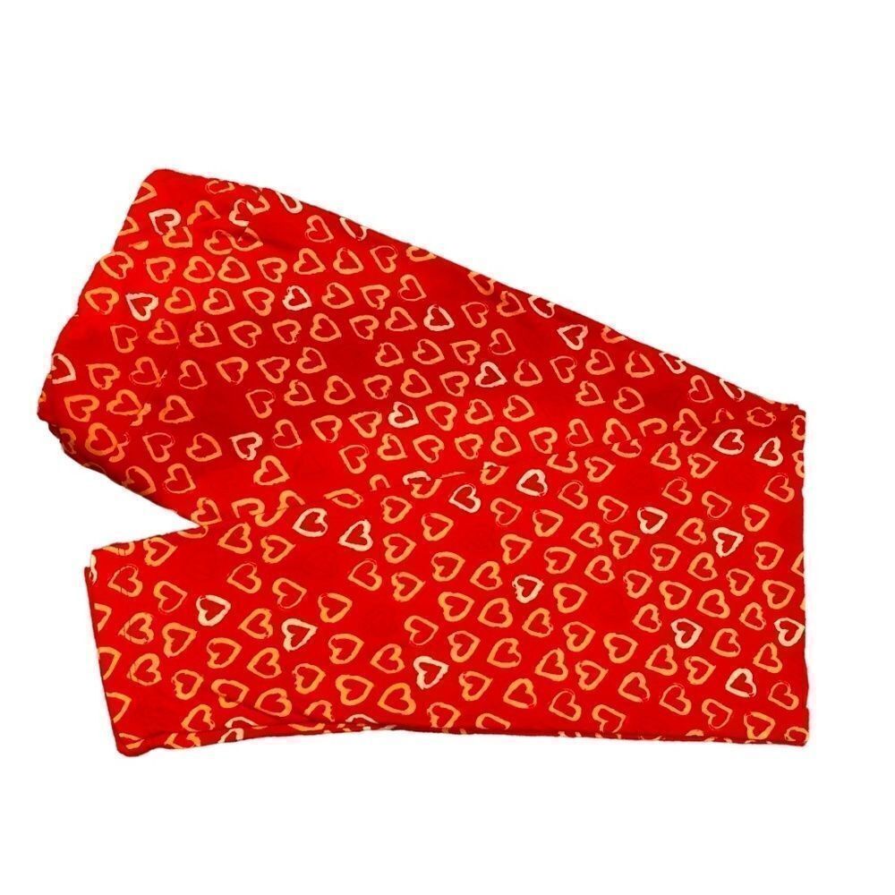 0581 LuLaRoe Size T & C Leggings  Red and Cream Valentine Hearts Print N…